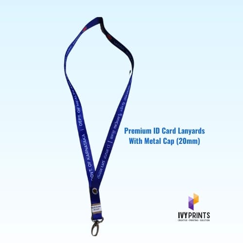 Premium ID Card Lanyards With Metal Cap (20mm)